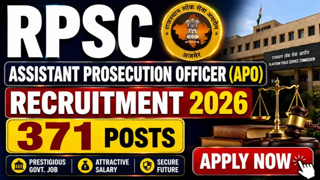 RPSC Assistant Prosecution Officer (APO) Recruitment 2026