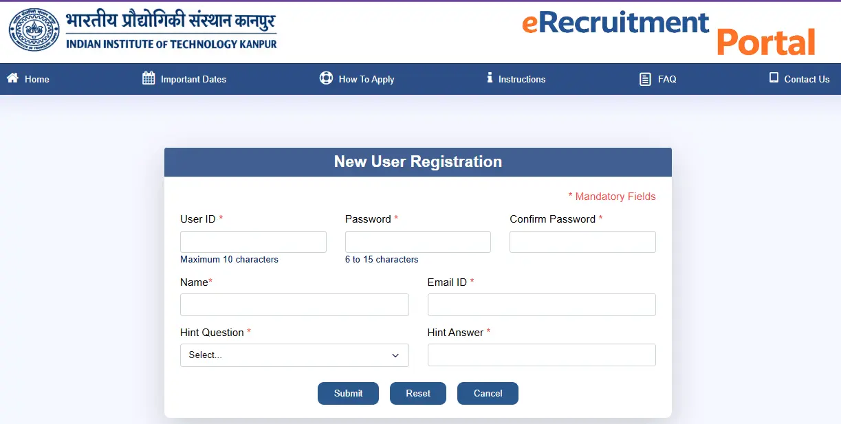 IIT Kanpur Non Teaching Recruitment 2026