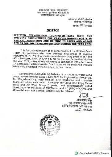 BSF Various Posts Admit Card 2026