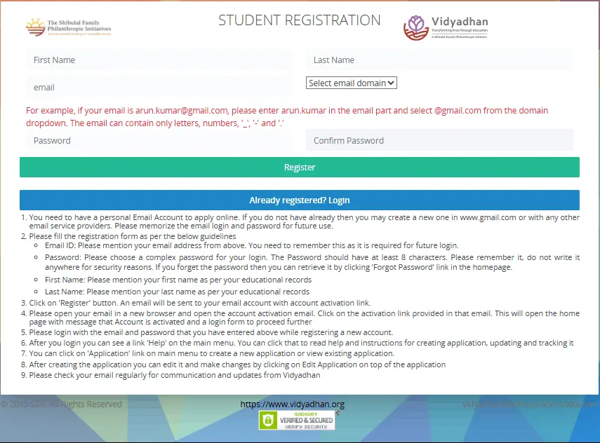 Sarojani Damodaran Foundation Vidyadhan Scholarship 2026