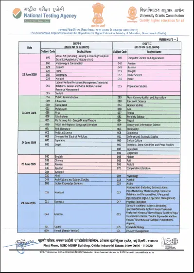 UGC NET June 2026 Exam Date Out