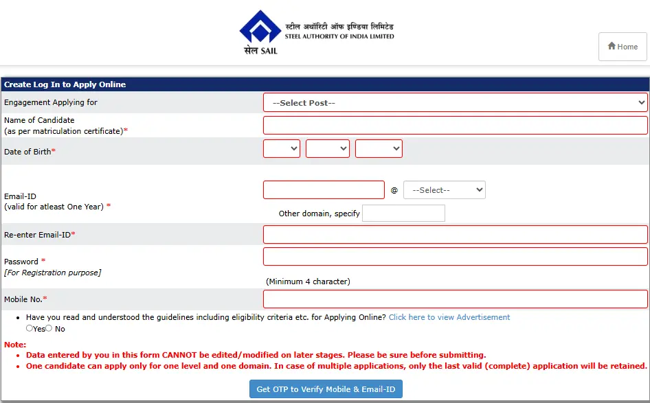 SAIL BSL Young Professional Recruitment 2026