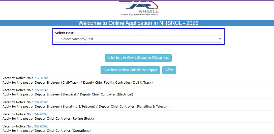NHSRCL DE & JE Recruitment 2026