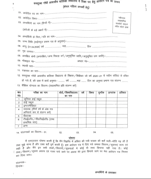 Kasturba Gandhi Girls School Sultanpur Recruitment 2026
