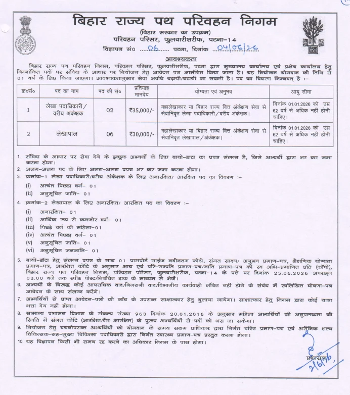 BSRTC Recruitment 2026