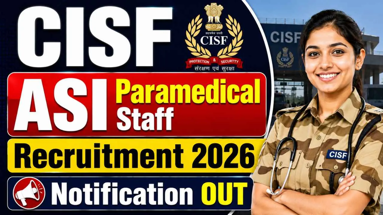 CISF ASI Paramedical Staff Recruitment 2026