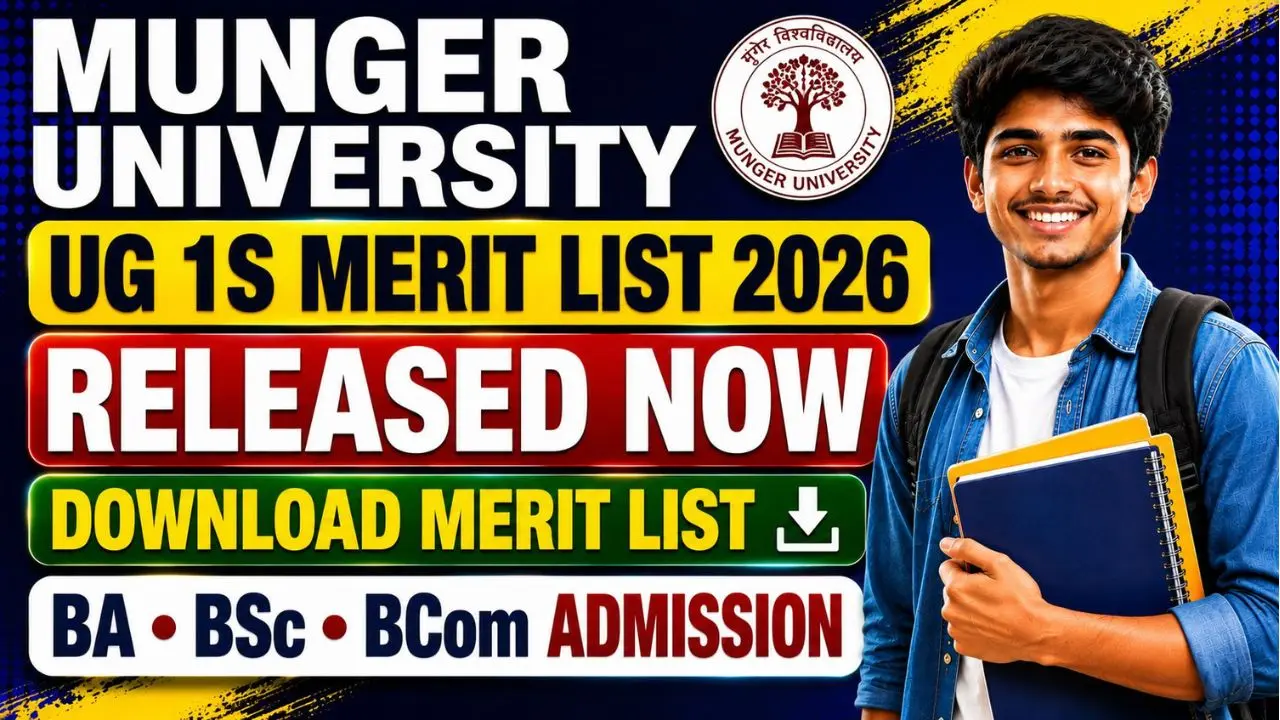 Munger University UG 1st Merit List 2026-30