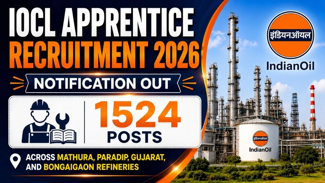 IOCL Various Refineries Apprentice Recruitment 2026