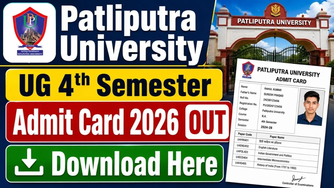 PPU UG 4th Semester Admit Card 2026