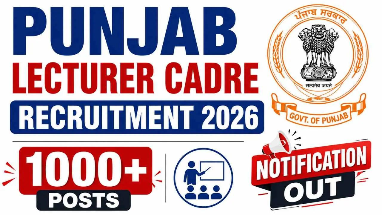 Punjab Lecturer Cadre Recruitment 2026