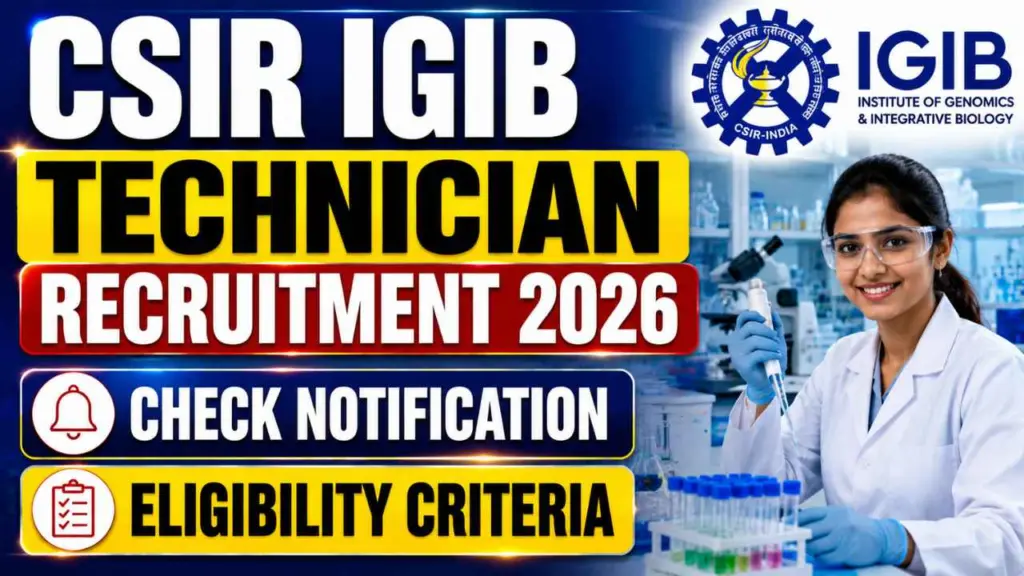 CSIR IGIB Technician Recruitment 2026