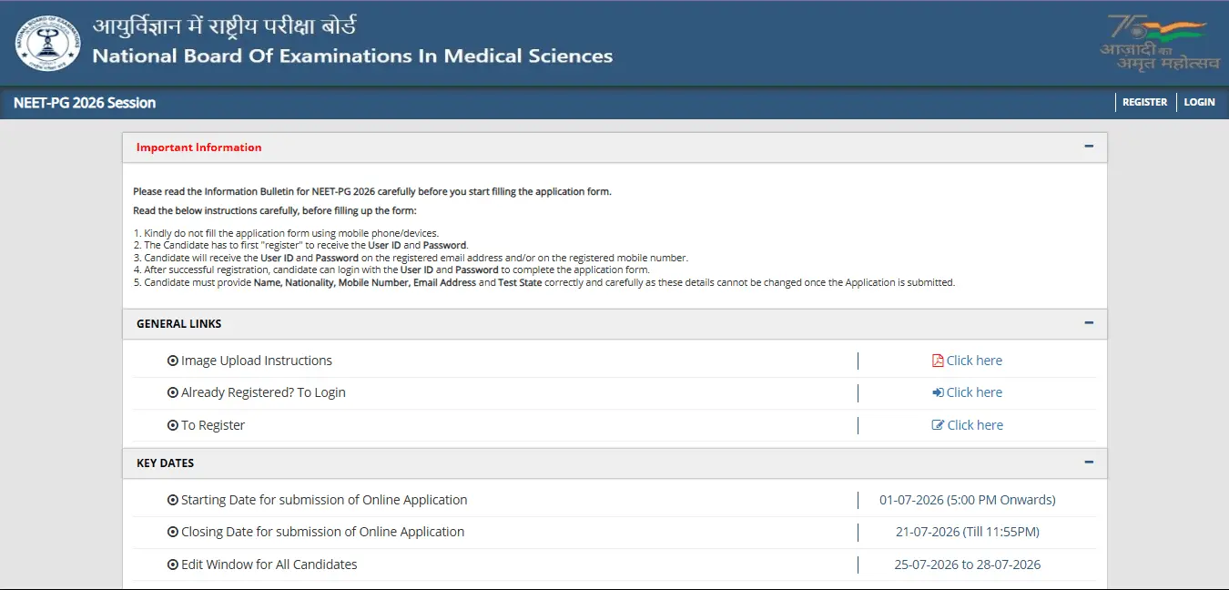 NEET PG 2026 Online Form