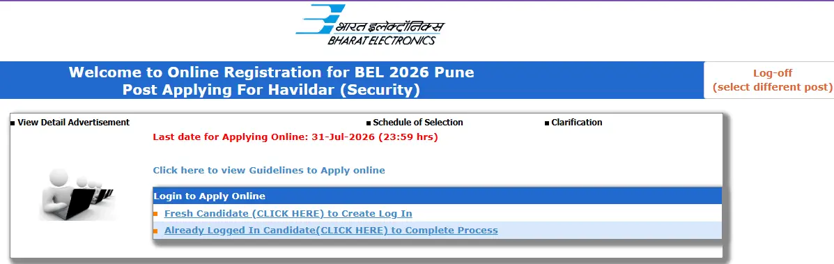 BEL Havildar (Security) Recruitment 2026