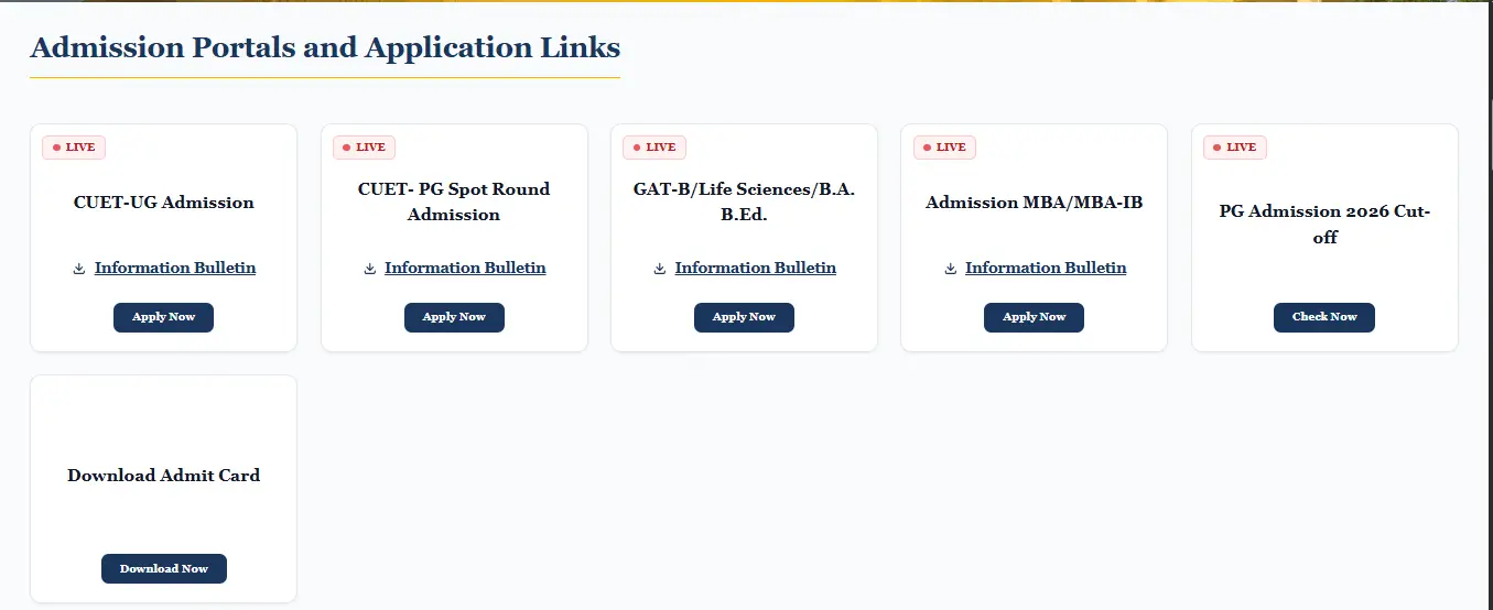 Banaras Hindu University (BHU) UG Admission 2026
