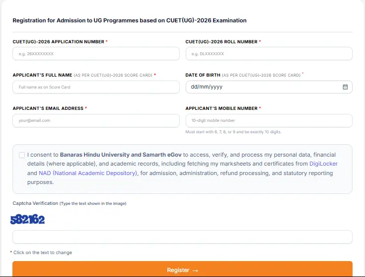 Banaras Hindu University (BHU) UG Admission 2026