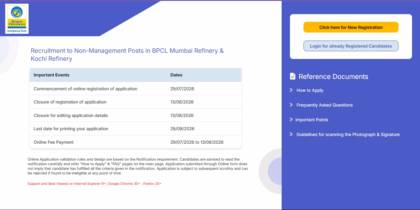 BPCL Non Management Recruitment 2026