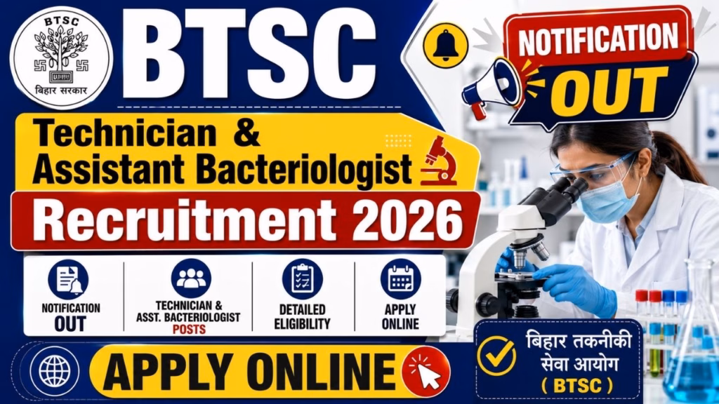 BTSC Technician & Assistant Bacteriologist Recruitment 2026