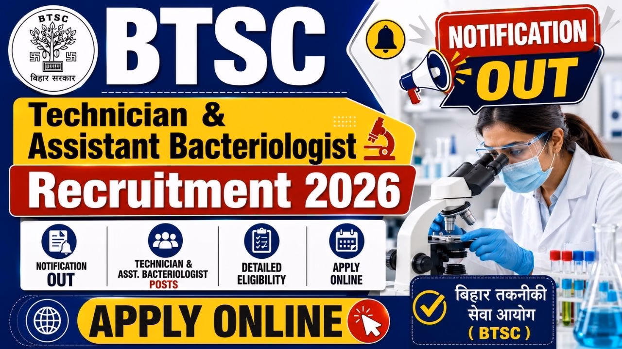 BTSC Technician & Assistant Bacteriologist Recruitment 2026