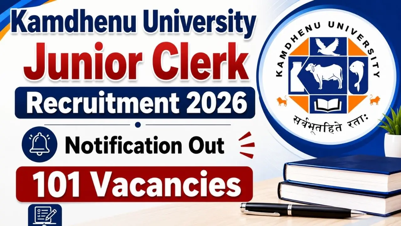Kamdhenu University Junior Clerk Recruitment 2026