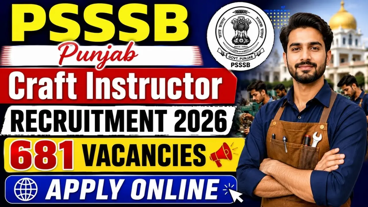 PSSSB Craft Instructor Recruitment 2026