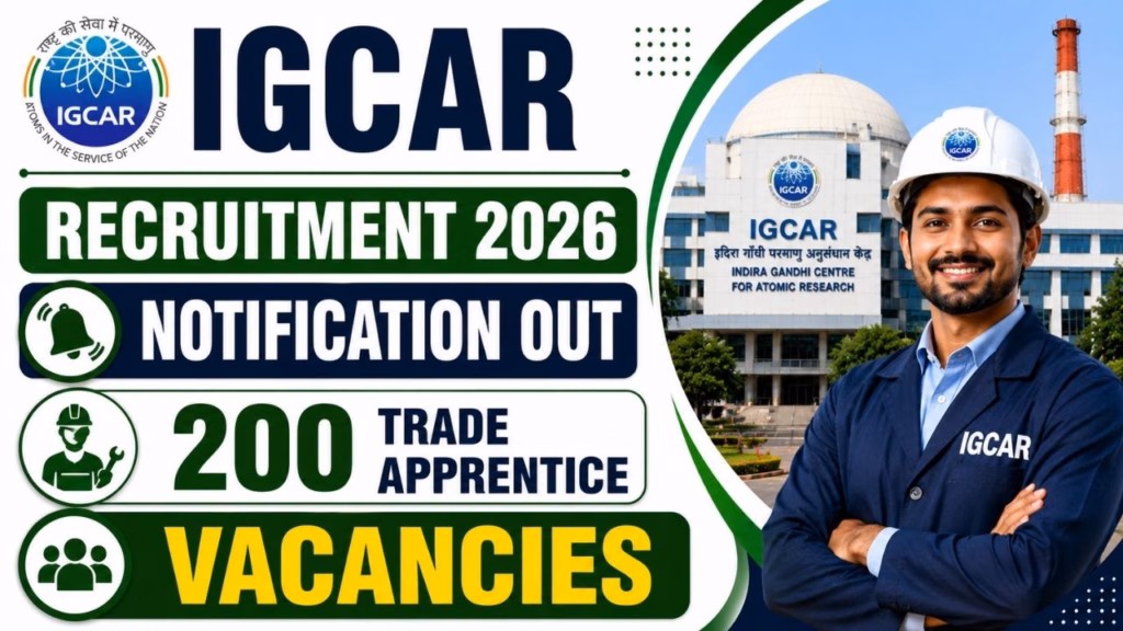 IGCAR Apprentice Recruitment 2026