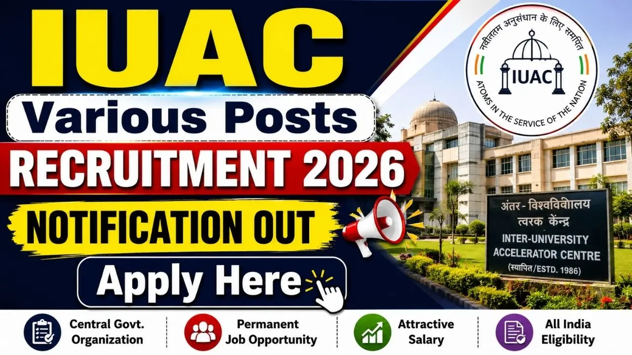 IUAC Various Posts Recruitment 2026