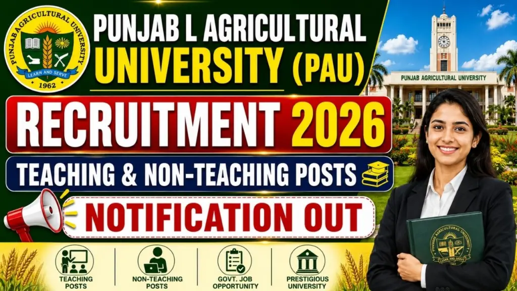 PAU Teaching & Non Teaching Recruitment 2026