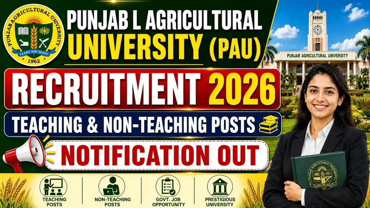 PAU Teaching & Non Teaching Recruitment 2026