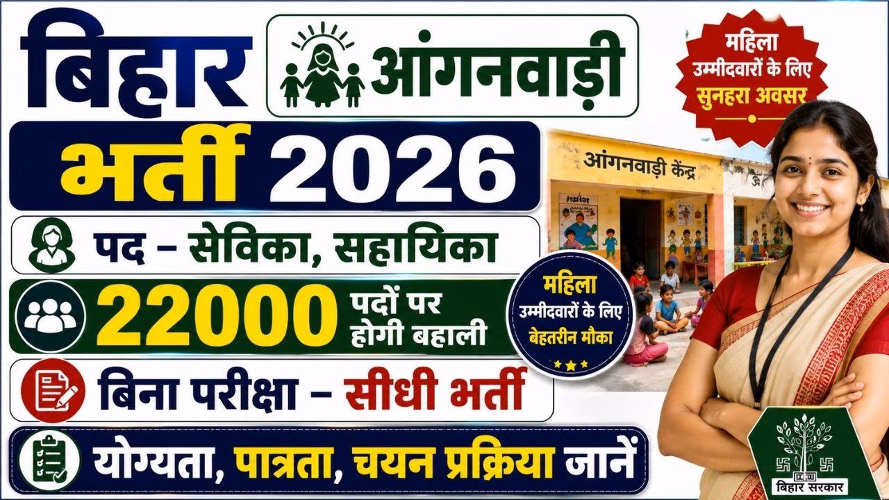 Bihar Anganwadi Sevika Sahayika Bharti 2026