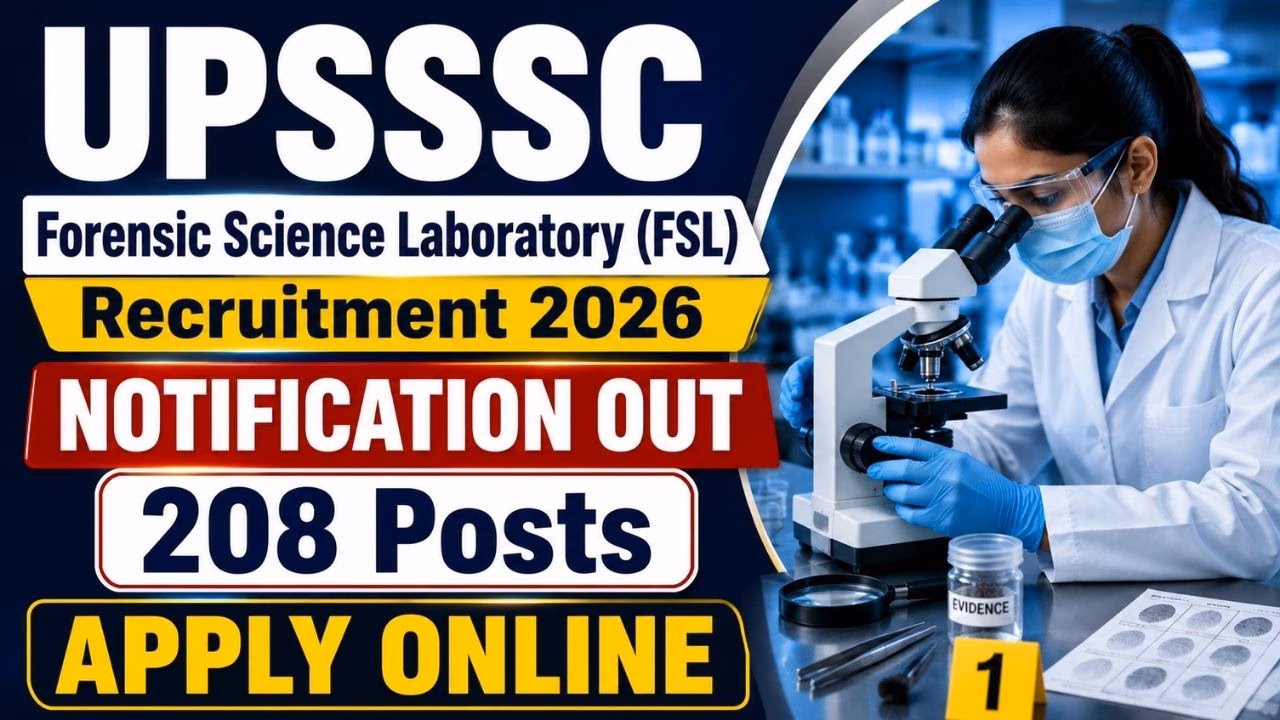 UPSSSC Forensic Science Laboratory (FSL) Recruitment 2026