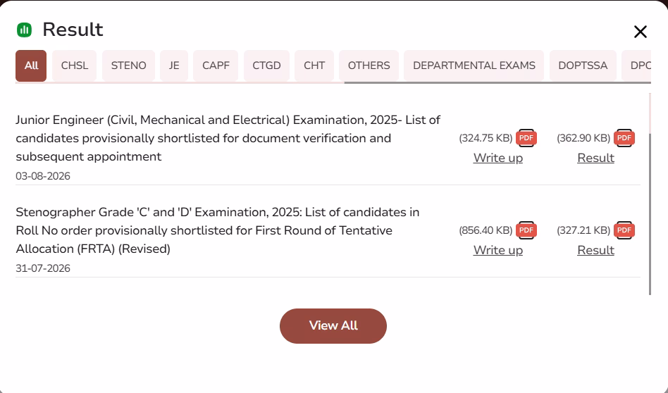 SSC Junior Engineer (JE) Final Result 2026