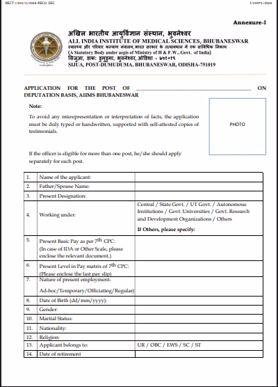 AIIMS Bhubaneswar Group A B & C Recruitment 2026