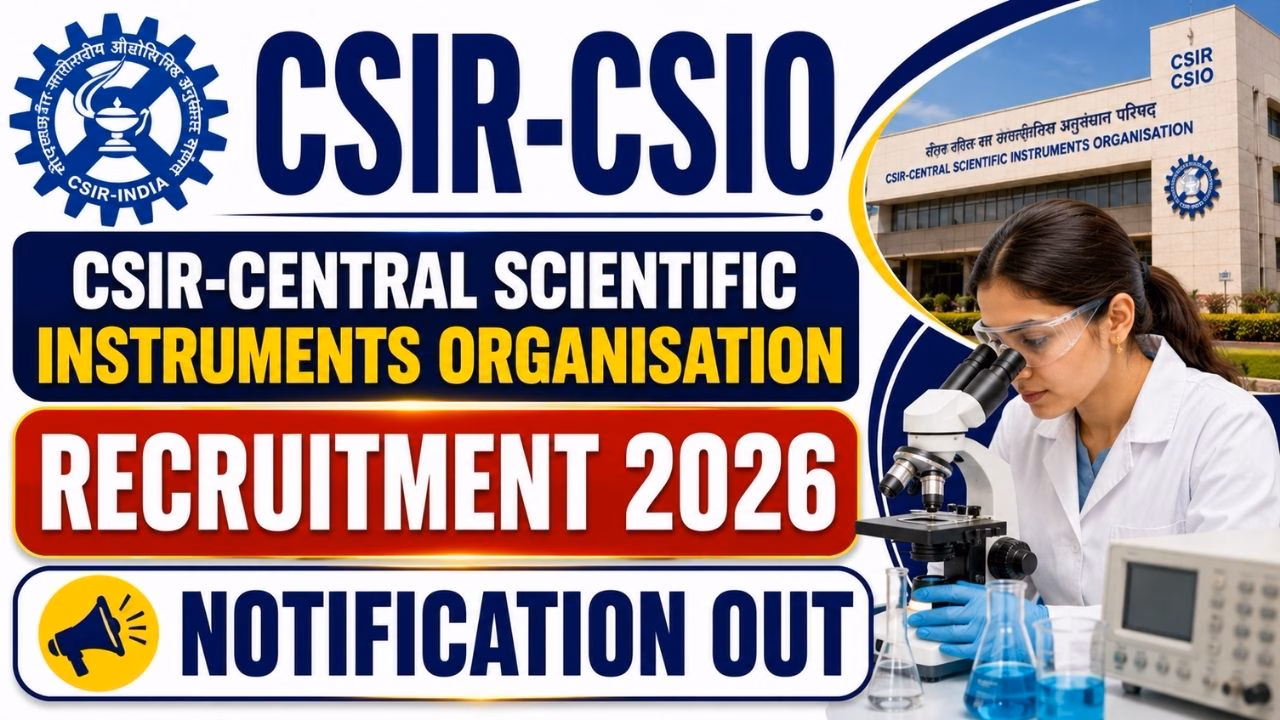 CSIR CSIO Chandigarh Recruitment 2026