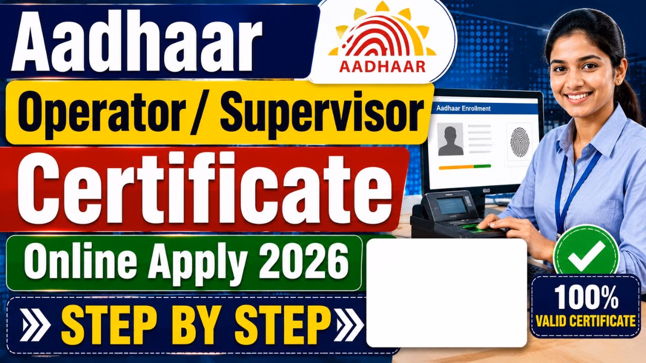 Aadhaar Operator / Supervisor Certificate Online Apply 2026