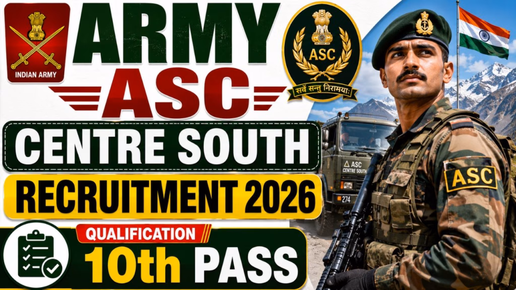 Army ASC Centre South Recruitment 2026