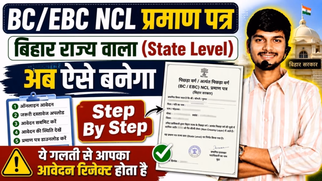 Bihar BC/EBC NCL Certificate Online Apply