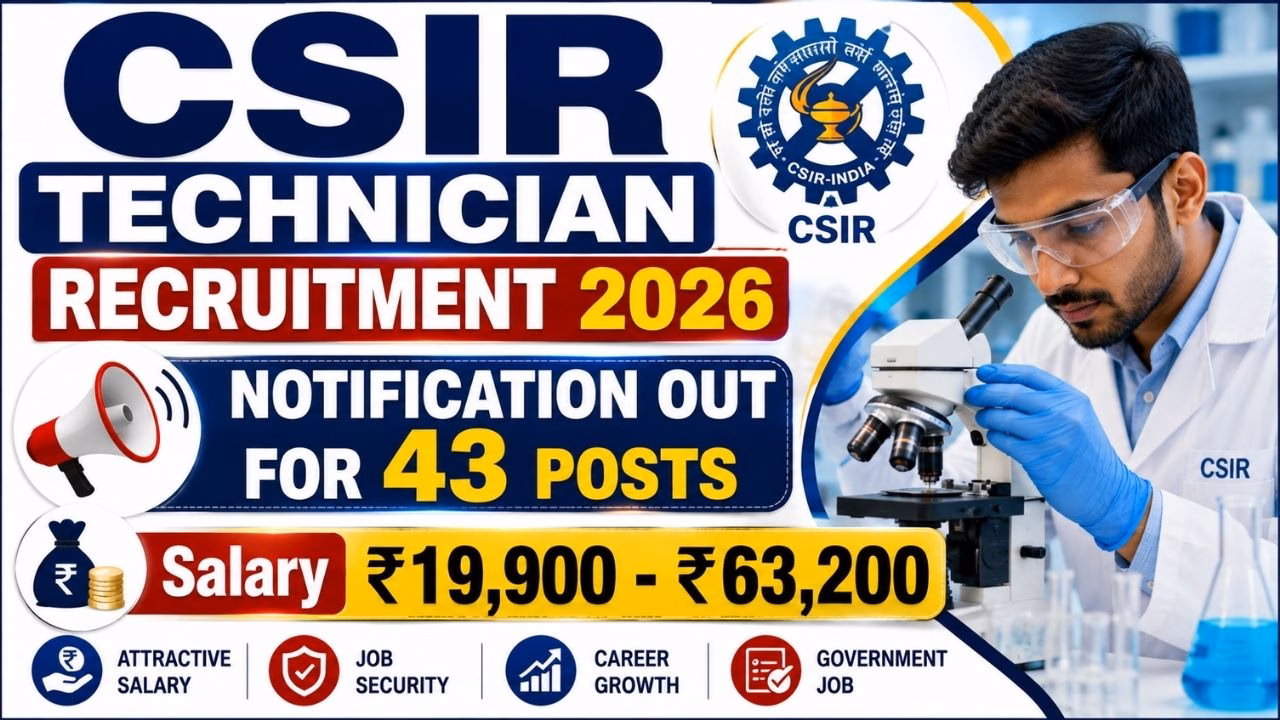 CSIR Technician Recruitment 2026