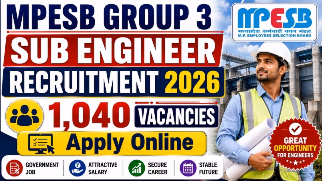 MPESB Group 3 Sub Engineer Recruitment 2026
