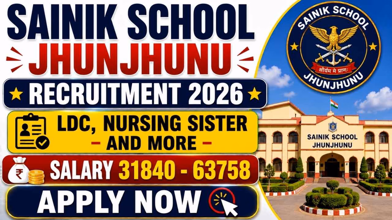 Sainik School Jhunjhunu Recruitment 2026