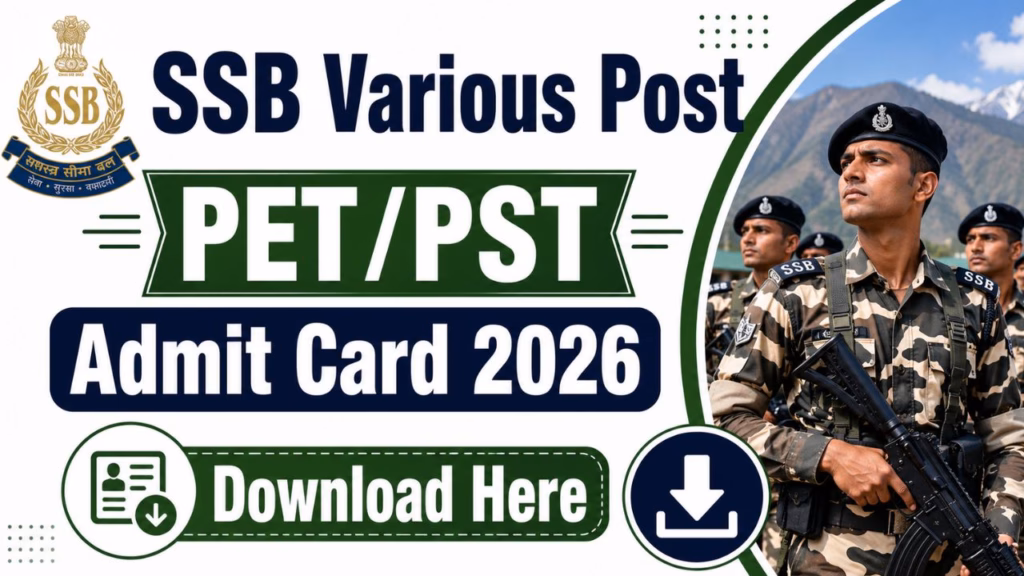SSB PET/PST Admit Card 2026