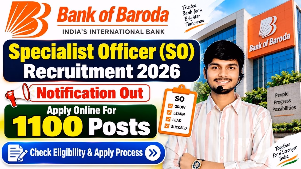 Bank of Baroda Specialist Officer (SO) Recruitment 2026