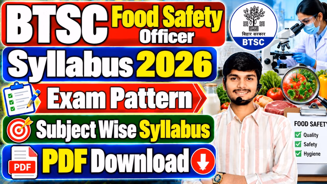 BTSC Food Safety Officer Syllabus & Exam Pattern 2026