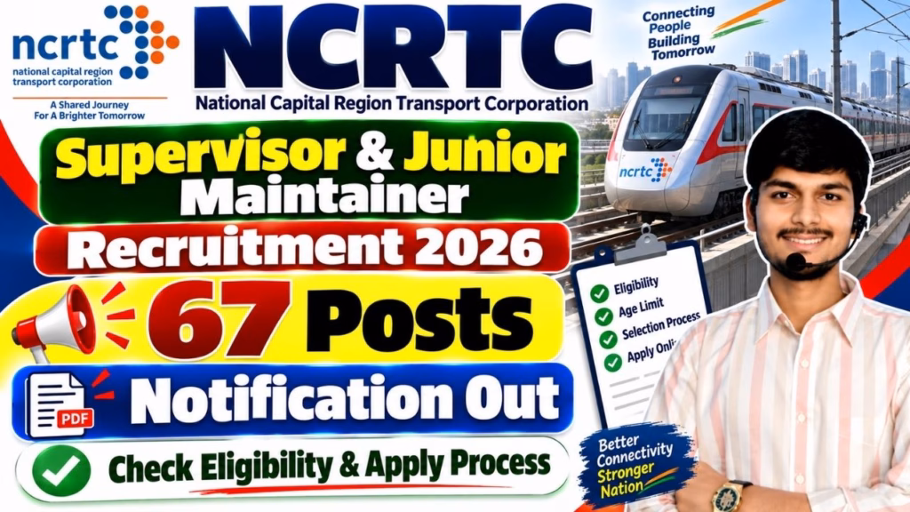 NCRTC Supervisor & Junior Maintainer Recruitment 2026