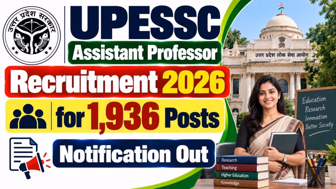 UPESSC Assistant Professor Recruitment 2026