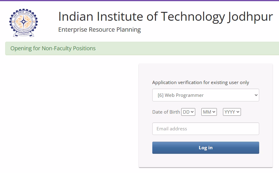 IIT Jodhpur Non Teaching Recruitment 2026