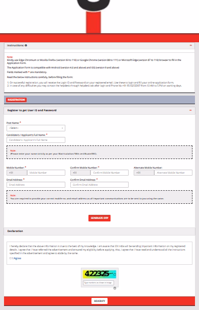 Oil India Limited Executive Cadre Recruitment 2026