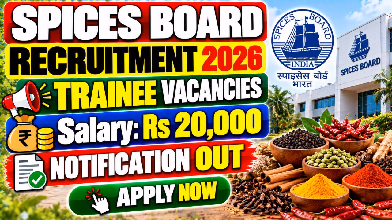 Spices Board Trainee (Development) Recruitment 2026