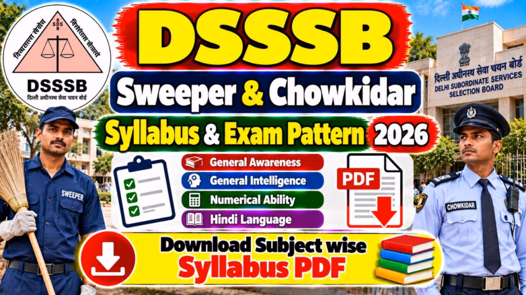 DSSSB Sweeper & Chowkidar Syllabus & Exam Pattern 2026