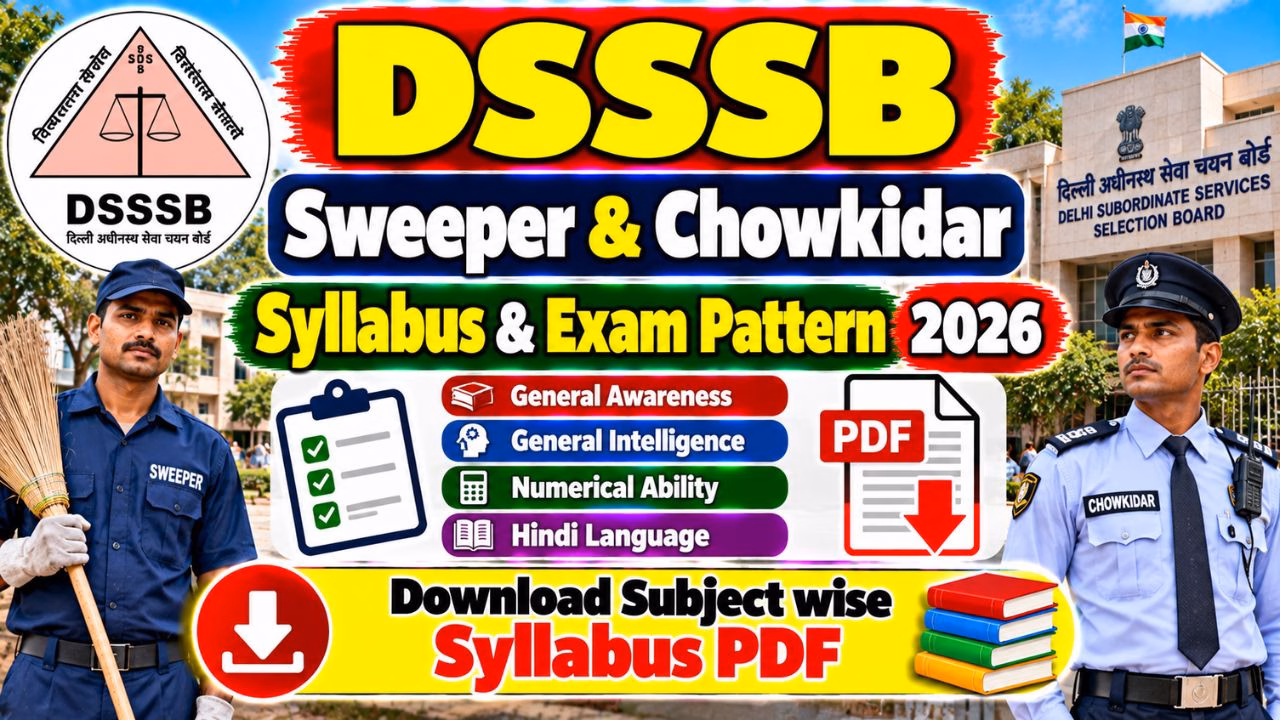 DSSSB Sweeper & Chowkidar Syllabus & Exam Pattern 2026