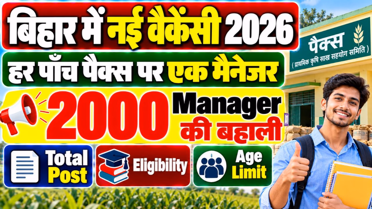 Bihar PACS Manager Bharti 2026